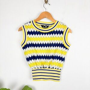 Vintage 80s Jack Winter Knit Sleeveless Top Sz M